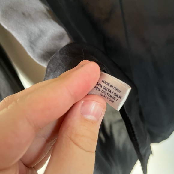 Bottega Veneta Black Button Down with Silk Paneling Size IT 38 - Picture 8 of 8